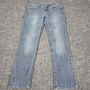 Zenim Women Blue Mid Low Rise Bootcut Jeans Wing Back Pocket‎ Size 8 26239